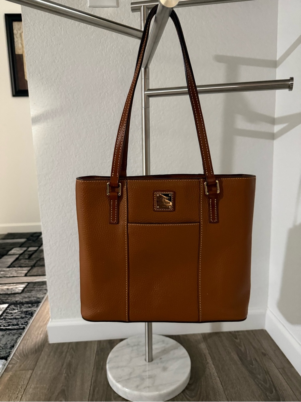 Dooney & Bourke Small Lexington Chestnut Brown Leather Shoulder Bag